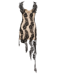 Giuseppe Di Morabito Lace Detail Corset Mini Dress in Black