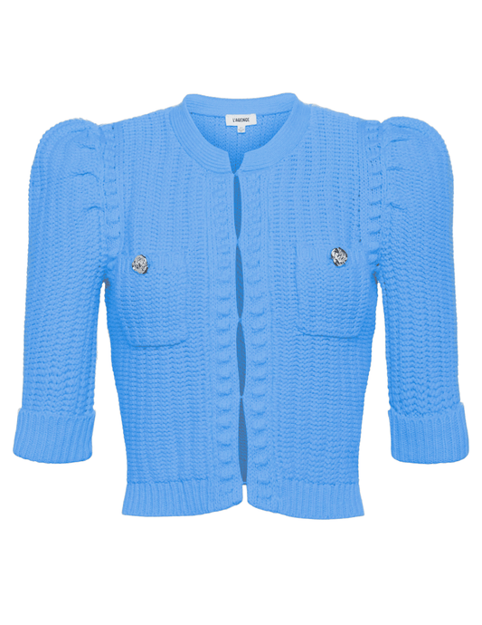 L'Agence Delilah Cropped Textured Cardigan