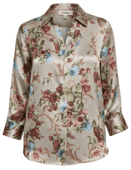 L’AGENCE Dani Three Quarter Sleeve Blouse in Multi Floral Tapestry