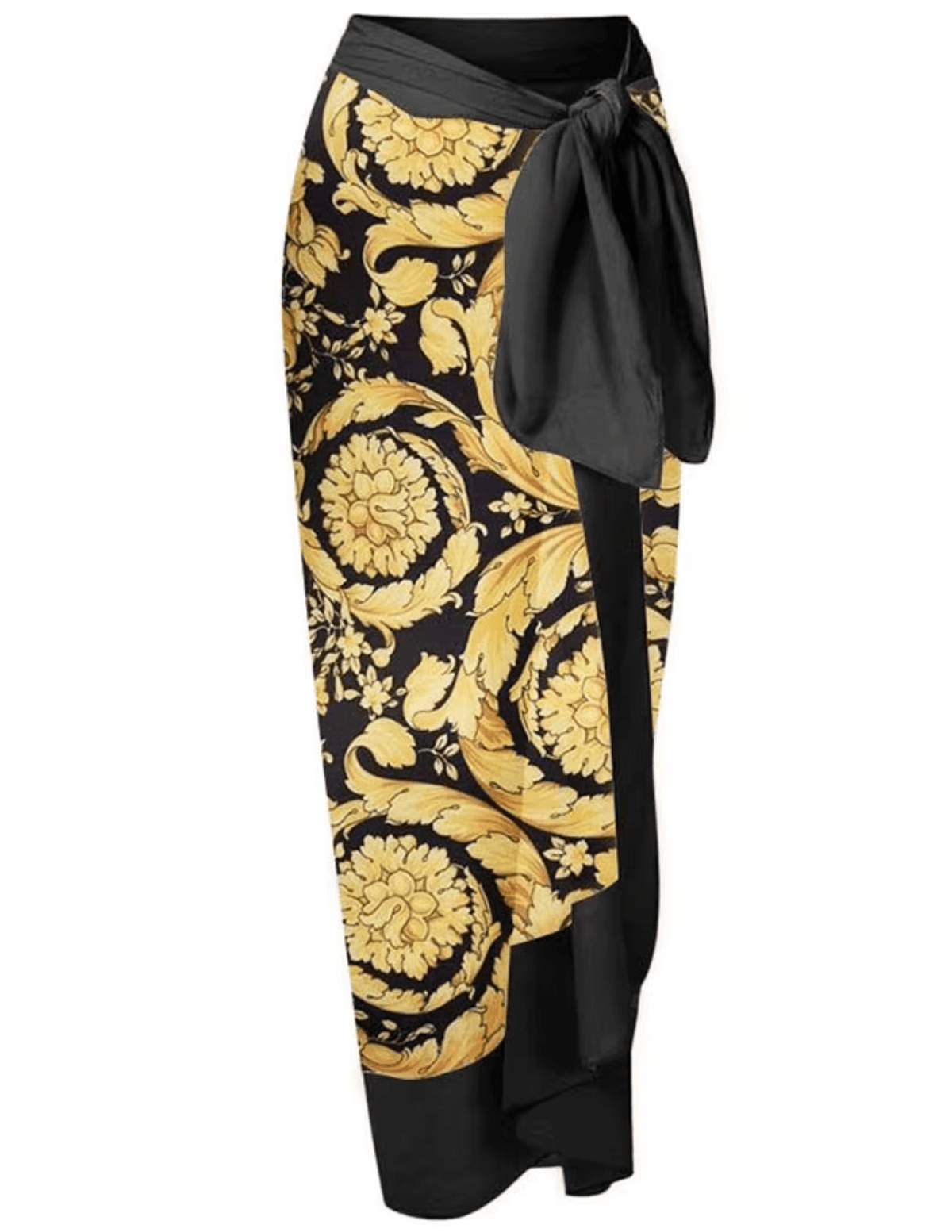 St. Barths La Robe - PRE-ORDER-St. Barths La Robe Baroque Sarong in Black and Gold - Buy Online