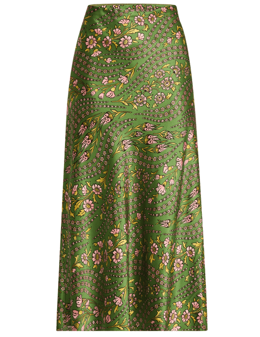 PRE-ORDER- Veronica Beard Clover Stretch Silk Midi Skirt