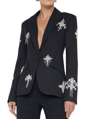 PRE-ORDER-L'Agence Chamberlain Crystal Embellished Blazer