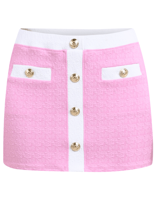 PRE-ORDER-L'AGENCE Coco Swim Mini Skirt in Blush