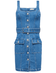 L'Agence Midy Denim Button Front Mini Dress
