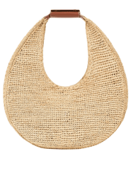 STAUD Large Moon Raffia Tote Bag