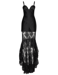 Giuseppe Di Morabito Lace Bustier Maxi Dress in Black