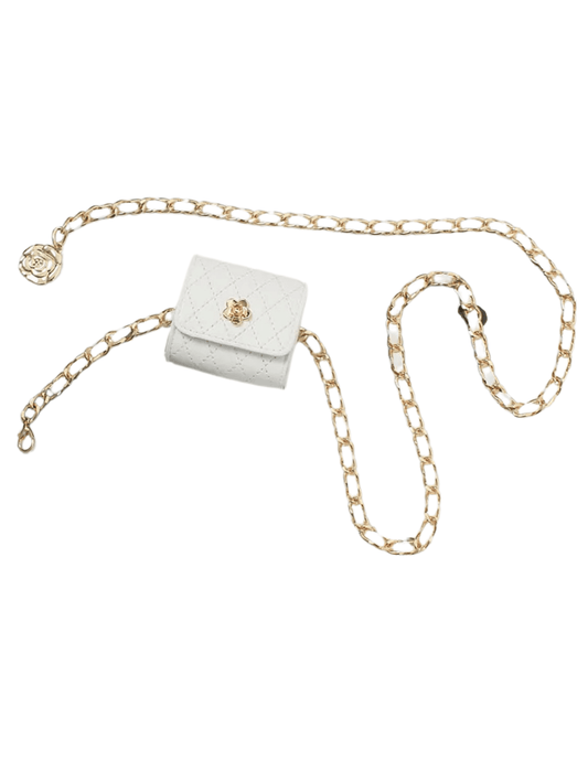 Fleur de Camélia Quilted Leather Nano Bag Chain Belt