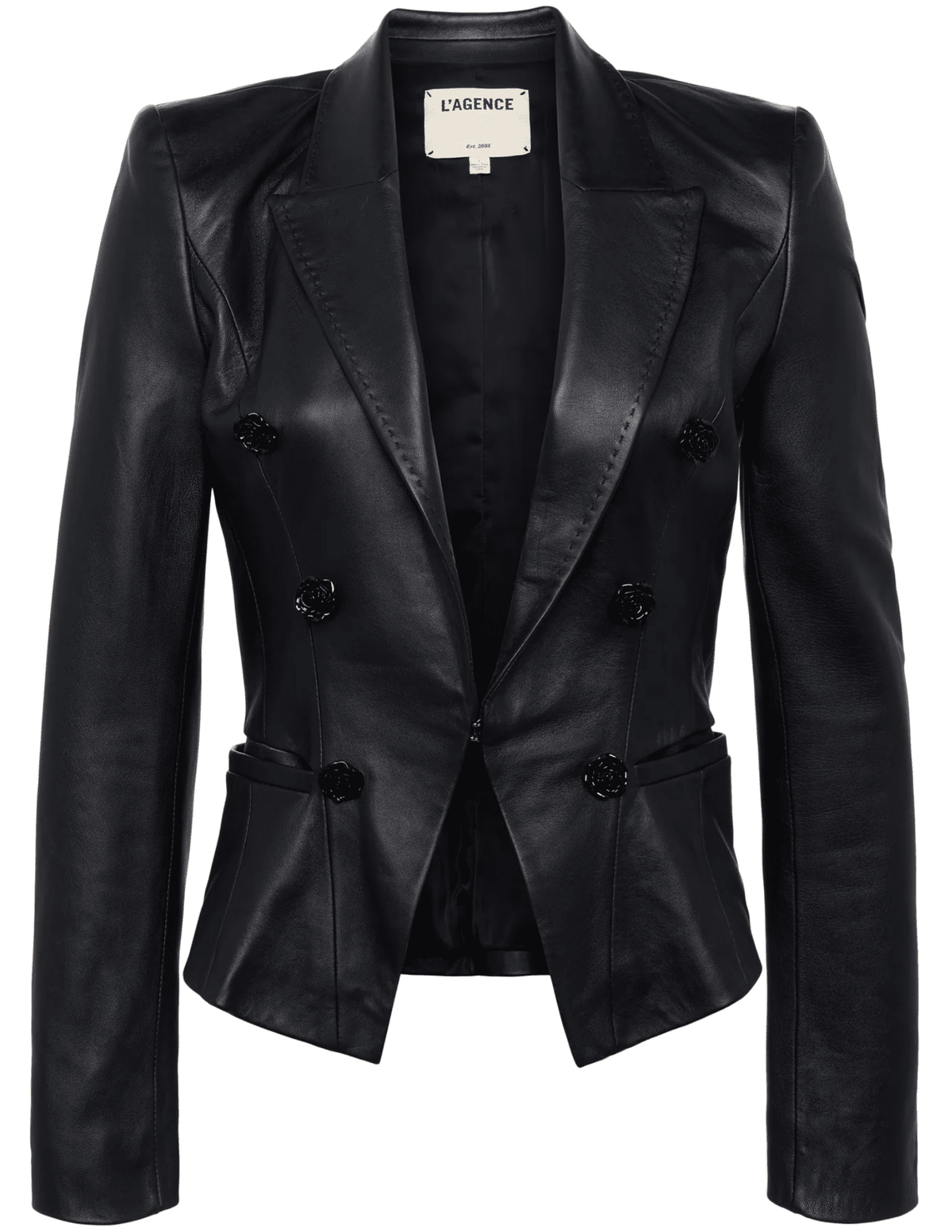 L'Agence Andalusia Tailored Leather Blazer