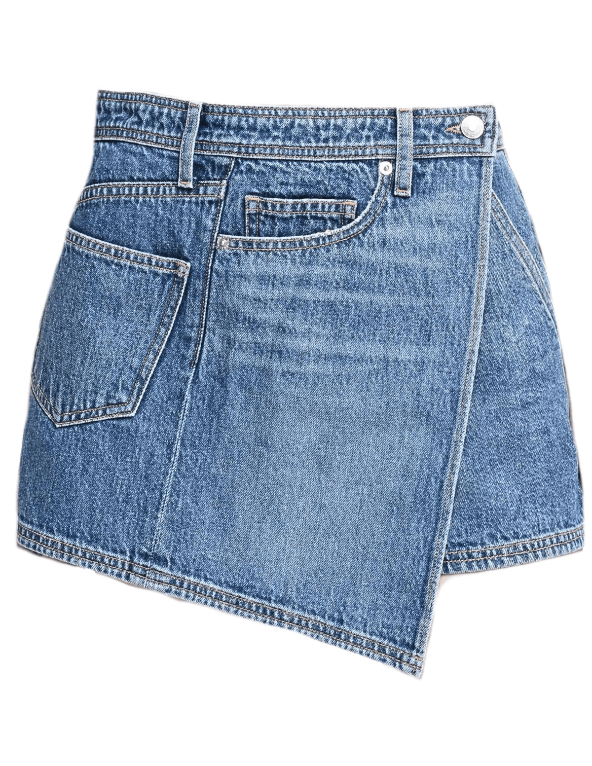 Simkhai Molly Asymmetrical Denim Skort