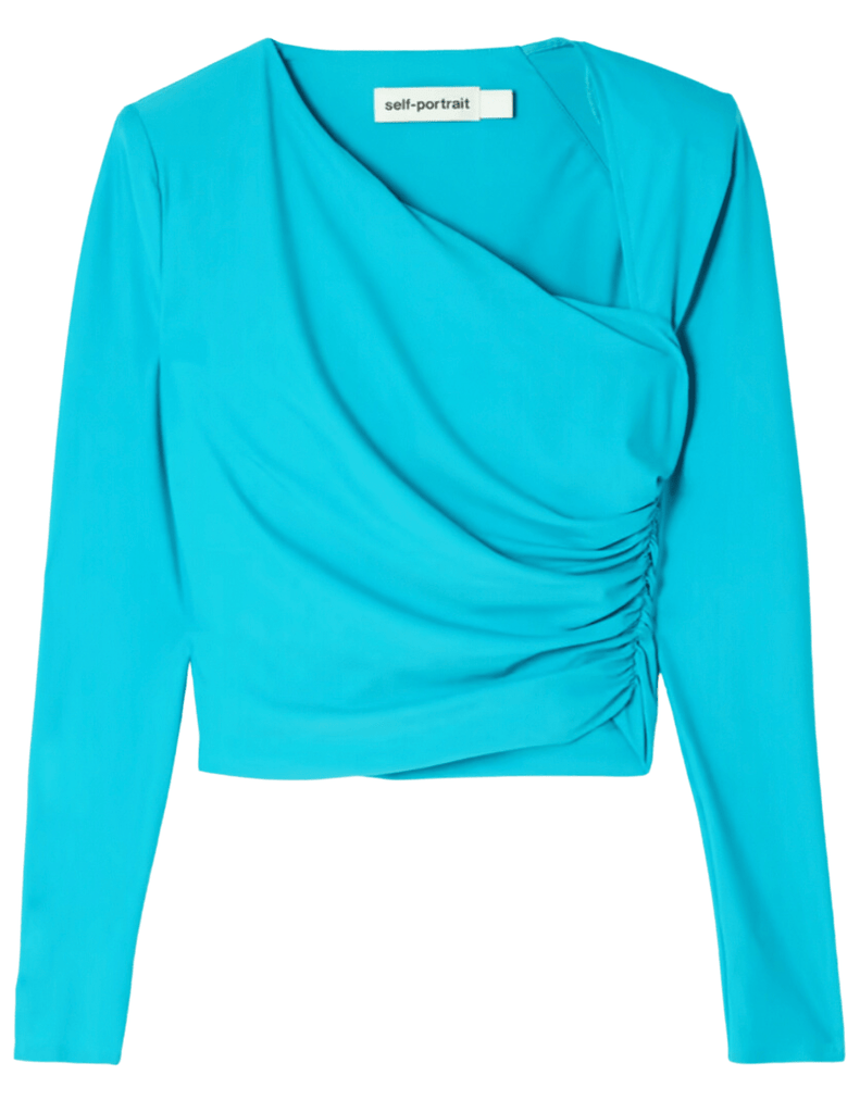 Self-Portrait Jersey Ruched Top