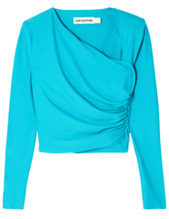 Self-Portrait Jersey Ruched Top