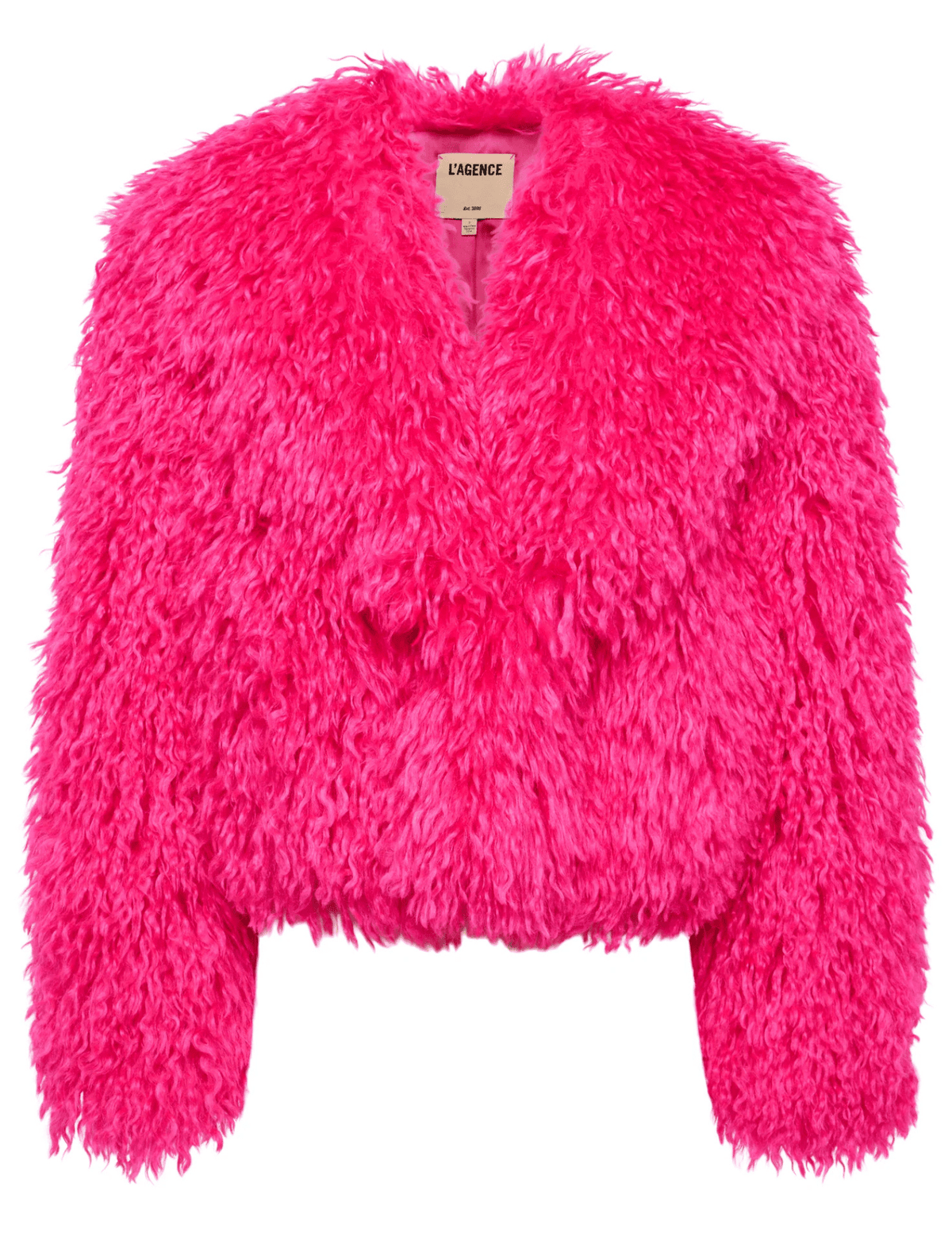 L'Agence Davy Cropped Faux Fur Jacket