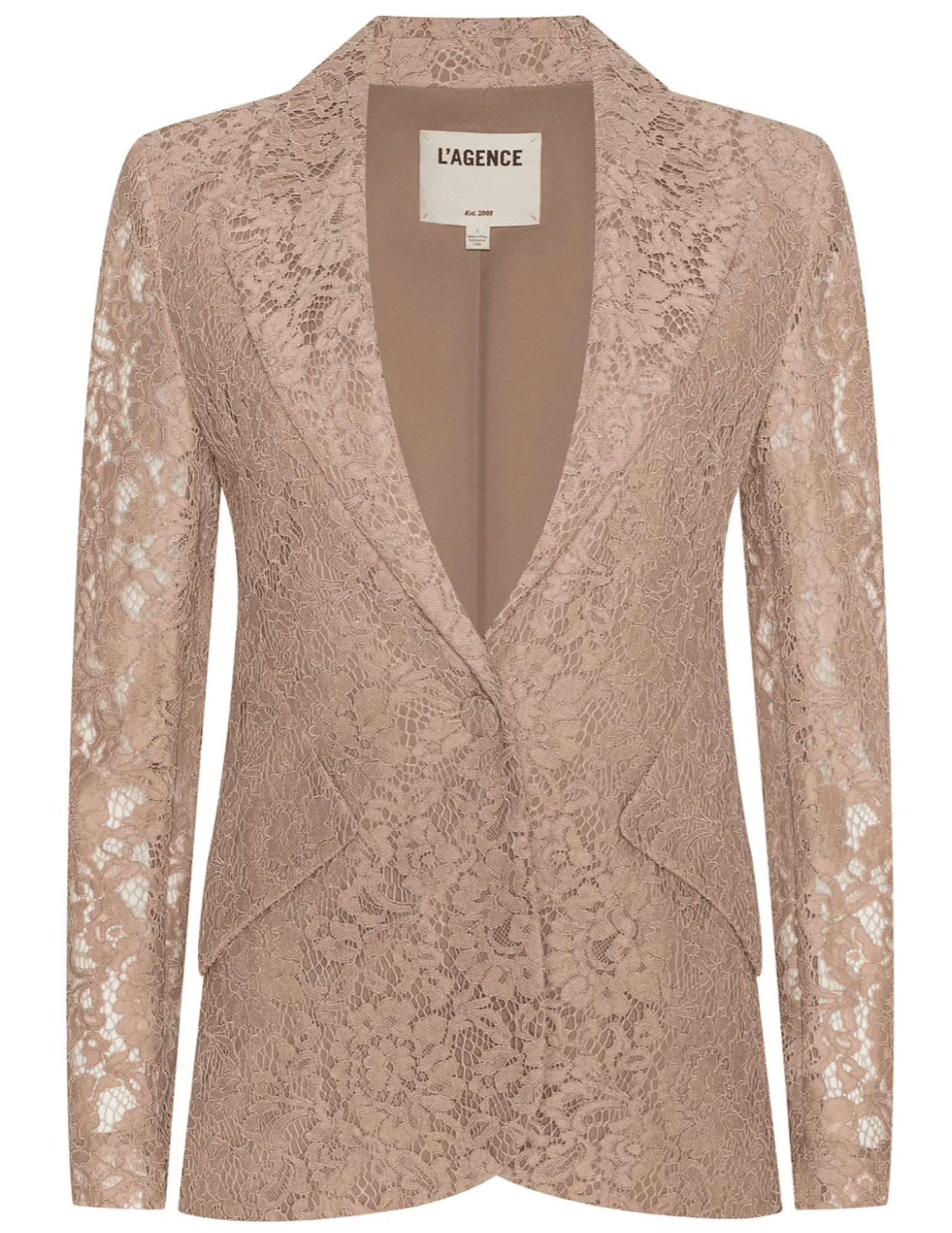 L'Agence - PRE-ORDER-L'AGENCE Chamberlain Lace Blazer in Cappuccino - Buy Online