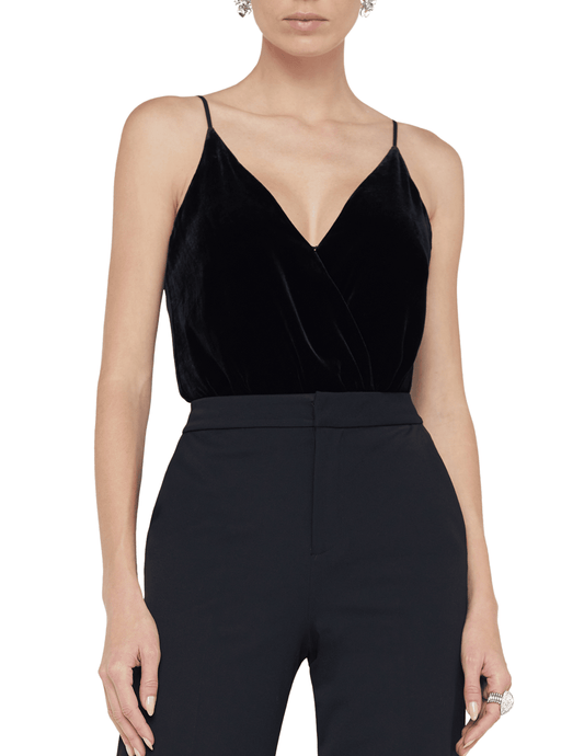 PRE-ORDER-L'Agence Jaxon Velvet Surplice Bodysuit