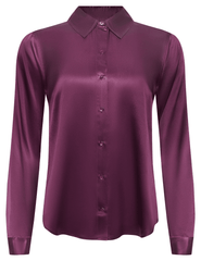 PRE-ORDER-L'AGENCE Tyler Long Sleeve Blouse in Dark Plum
