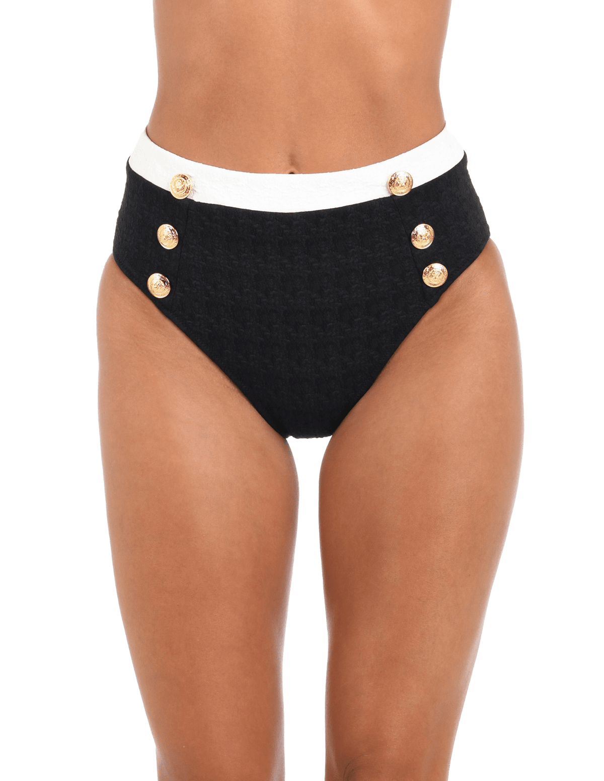 PRE-ORDER-L'Agence Vanessa Color-Block High Waisted Bikini Bottom