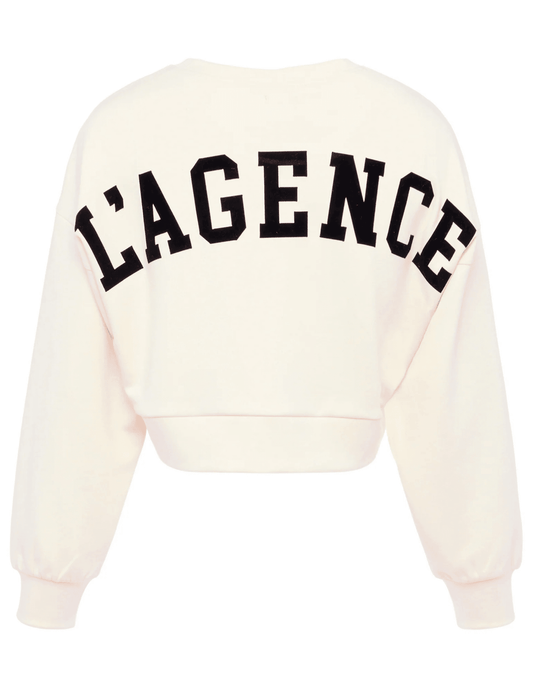 L'Agence Luvia Cropped Crew Neck Sweatshirt