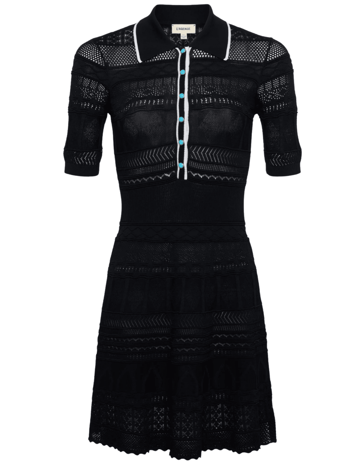 L'AGENCE Dakoa Collared Knit Mini Dress