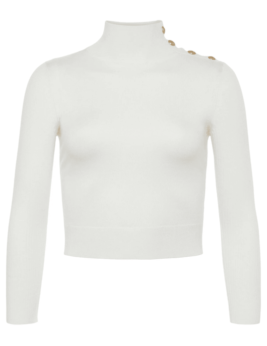 L'Agence Kamdyn Snap Button Mock Neck Sweater