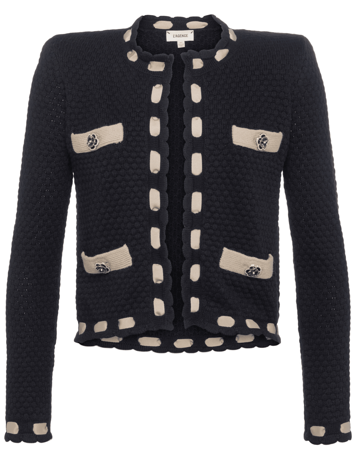 L'Agence Astor Contrast Trim Cardigan