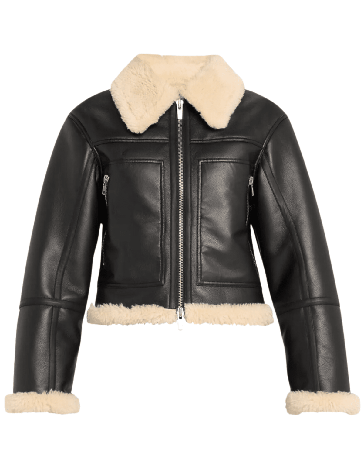 PRE-ORDER-A.L.C. Avery Faux Shearling Moto Jacket