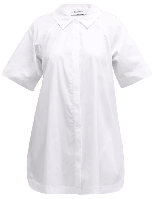 Simkhai Blanche Short Sleeve Pleated Back Shirtdress