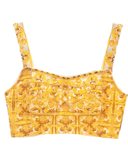 St. Barths La Robe - St. Barths La Robe Mediterranean Tile Bustier Bra Top - Buy Online