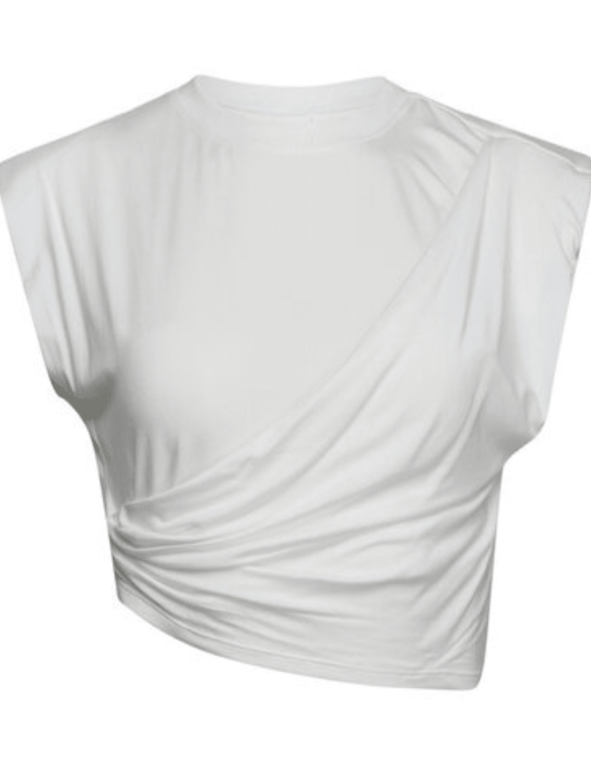 Simkhai Estelle Stretch Jersey Crop Top in White