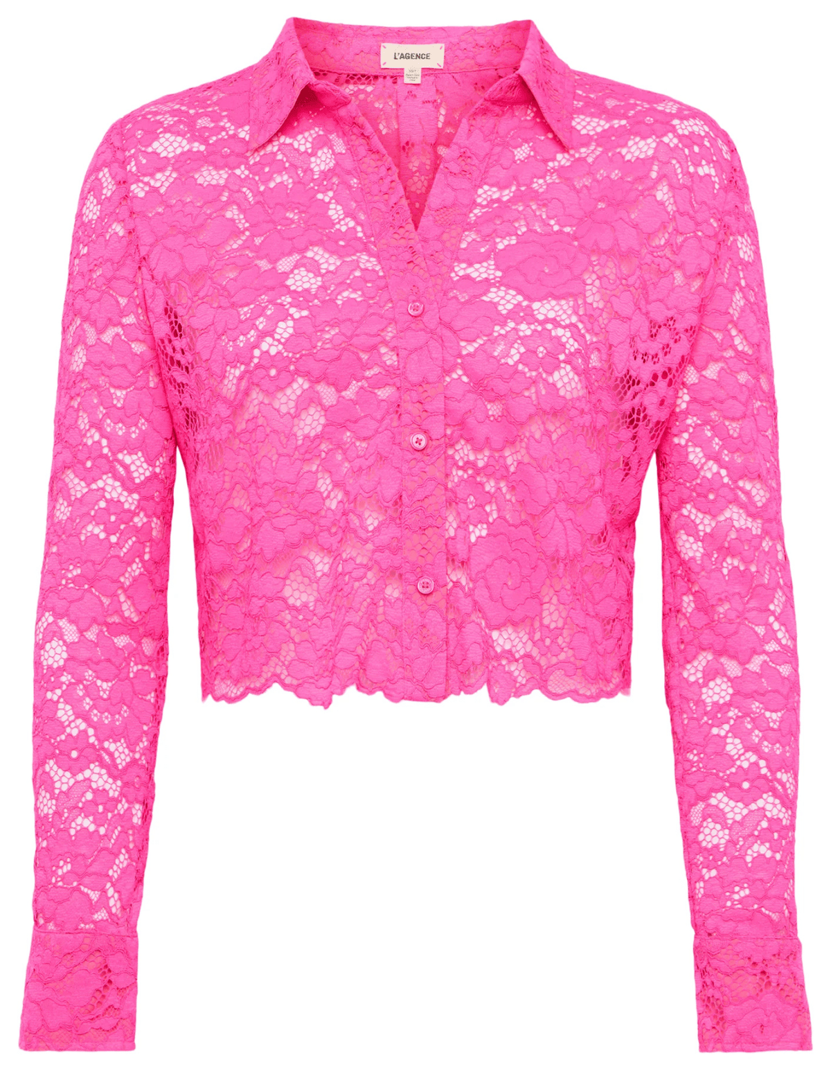 PRE-ORDER-L'Agence Akemi Lace Cropped Blouse