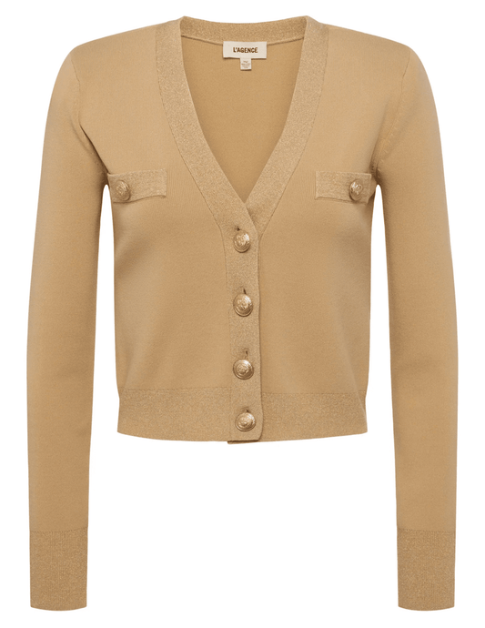 L'Agence Taya V-Neck Cropped Cardigan