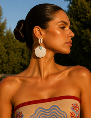 PRE-ORDER-St. Barths La Robe Adrina Puka Seashell Earring in Ivory
