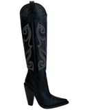 Moschino Jeans Knee High Heeled Western Boot