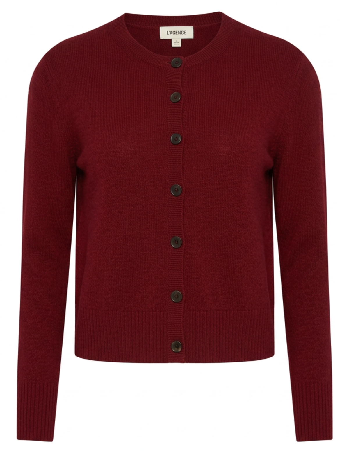 PRE-ORDER-L'AGENCE Malone Cashmere Cardigan in Cherry