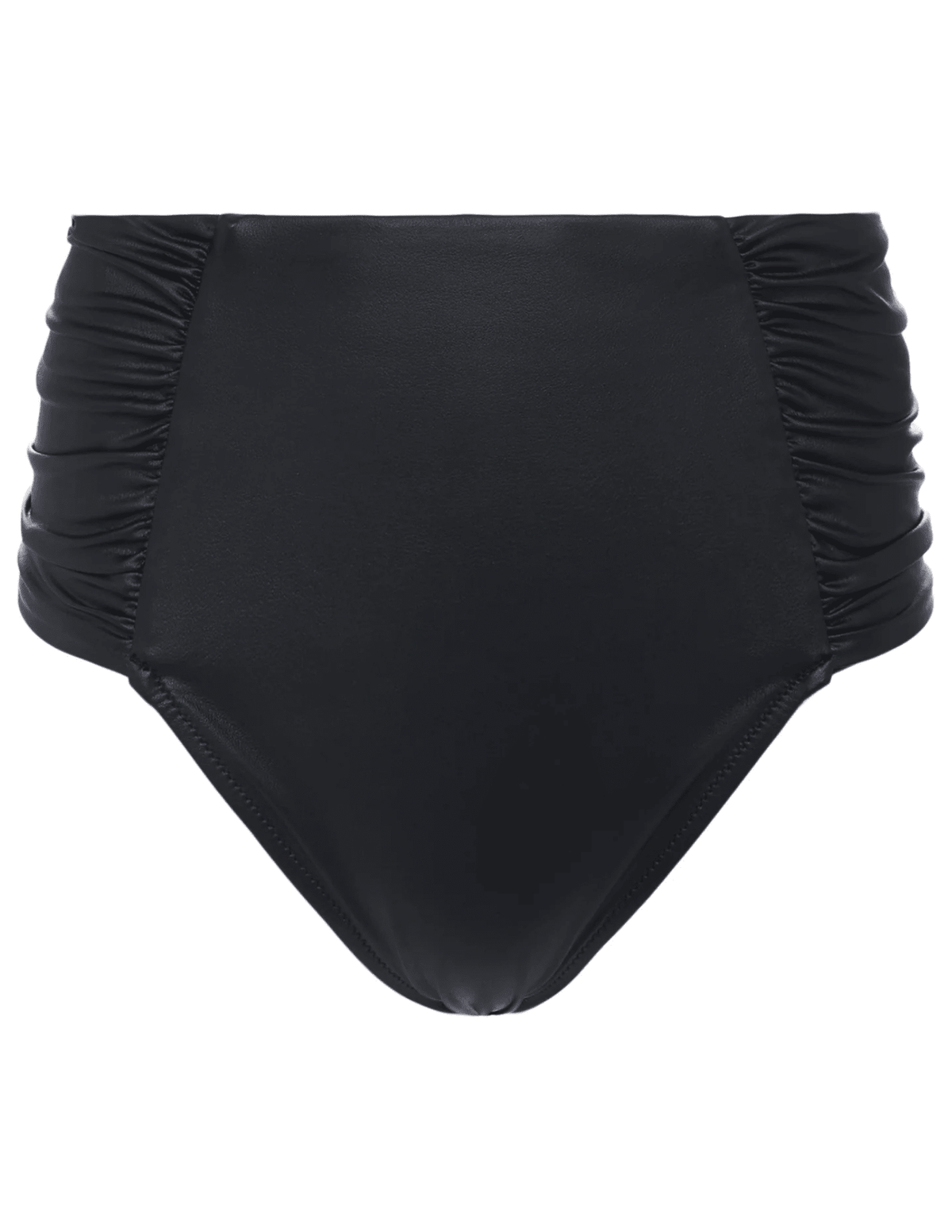 L'Agence Vanessa Faux Leather High Waisted Bikini Bottom