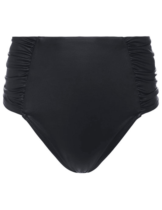 L'Agence Vanessa Faux Leather High Waisted Bikini Bottom