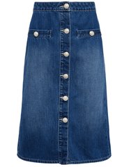 L'Agence Landry Button Front Denim Skirt