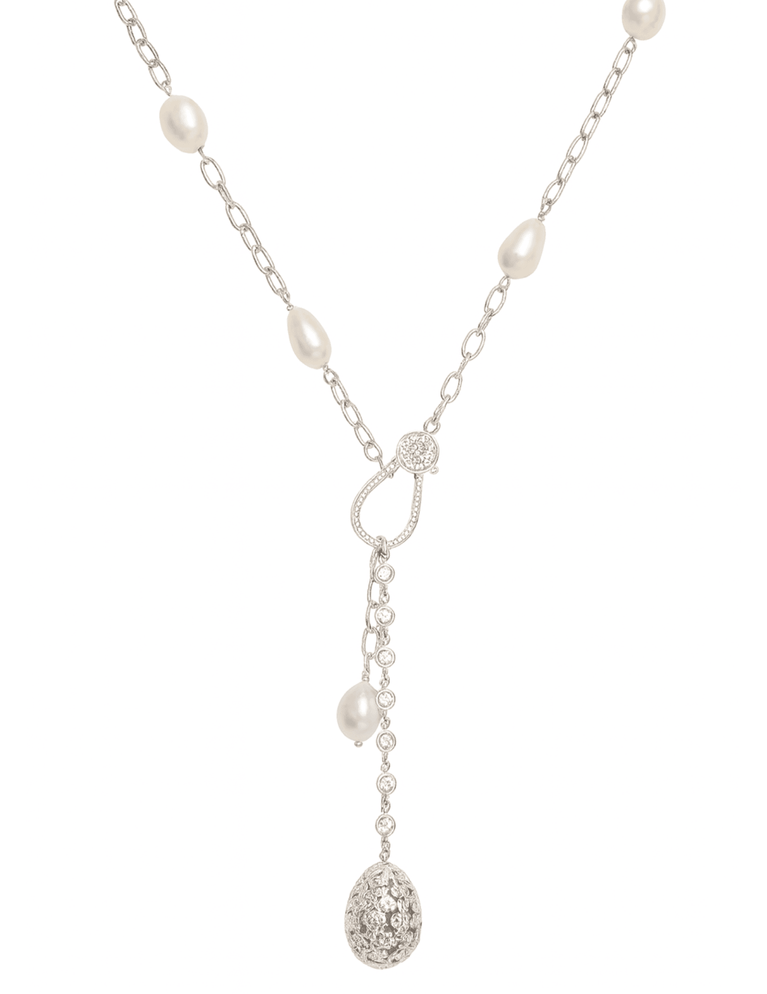 Fleur de Camélia - Fleur de Camélia Helsa Pearl Necklace in Silver & Freshwater Pearls - Buy Online