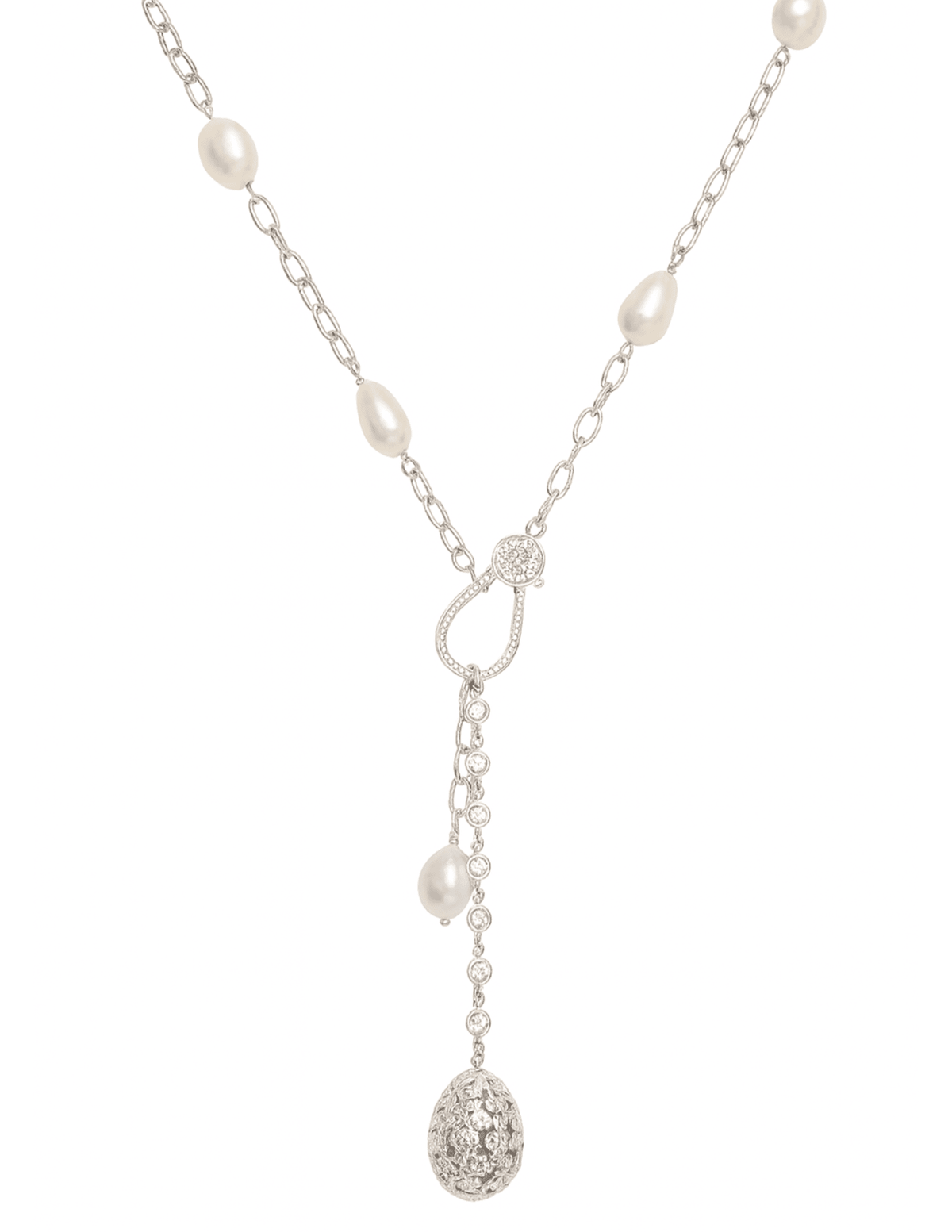 Fleur de Camélia - Fleur de Camélia Helsa Pearl Necklace in Silver & Freshwater Pearls - Buy Online