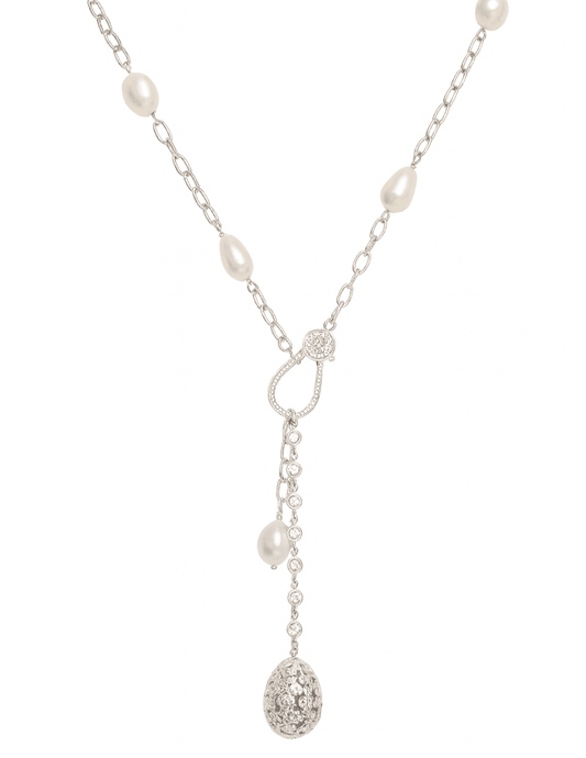 Fleur de Camélia - Fleur de Camélia Helsa Pearl Necklace in Silver & Freshwater Pearls - Buy Online