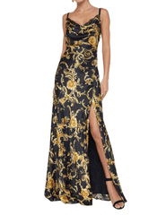 L'Agence Venice Cowl Lace Neck Gown