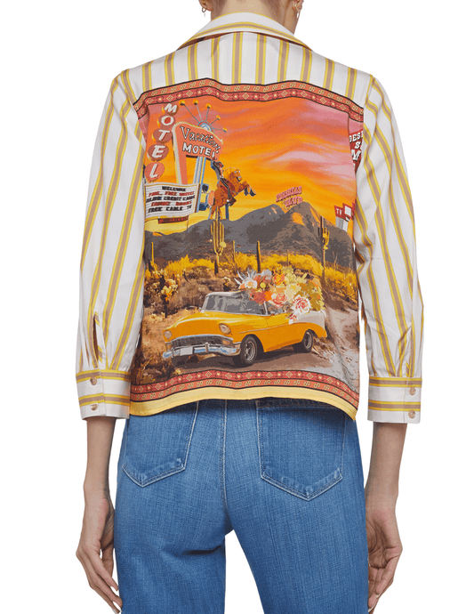 PRE-ORDER-L'Agence Fawn Scarf Back Blouse
