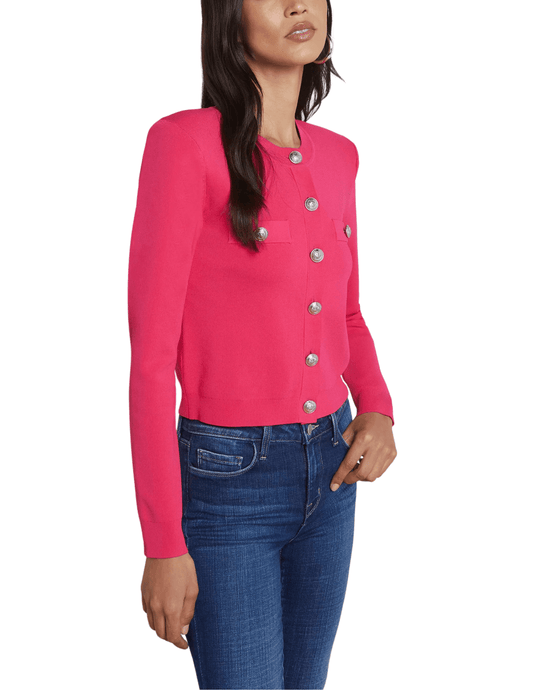 L'Agence Toulouse Cropped Crew Neck Cardigan