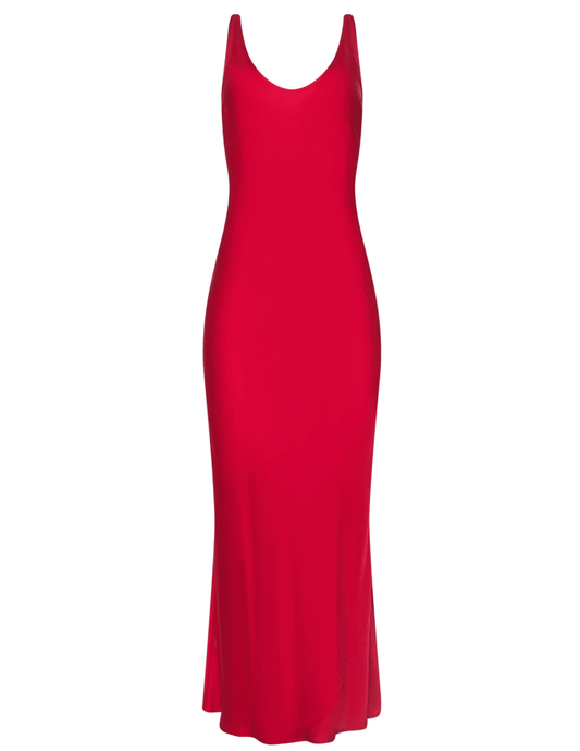 L'AGENCE Akiya Scoop Neck Midi Dress in Chili Pepper