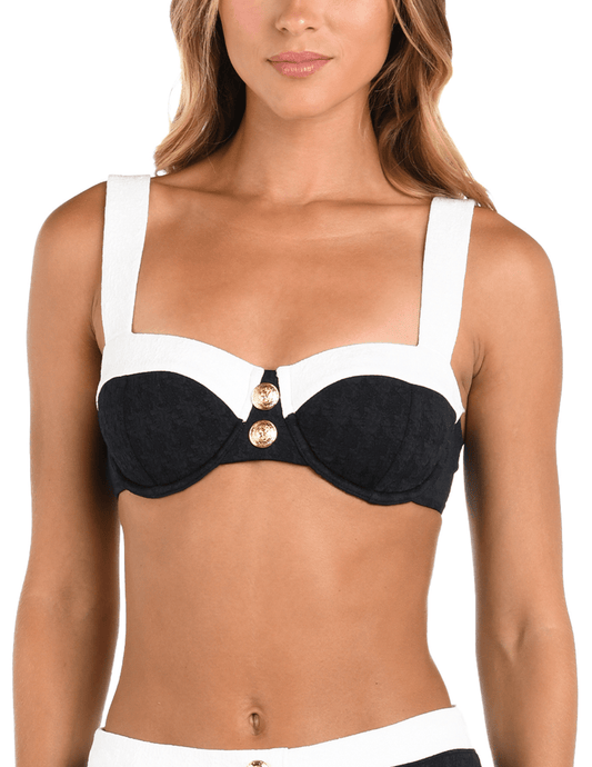 PRE-ORDER-L'Agence Alexandria Color-Block Balconette Bikini Top