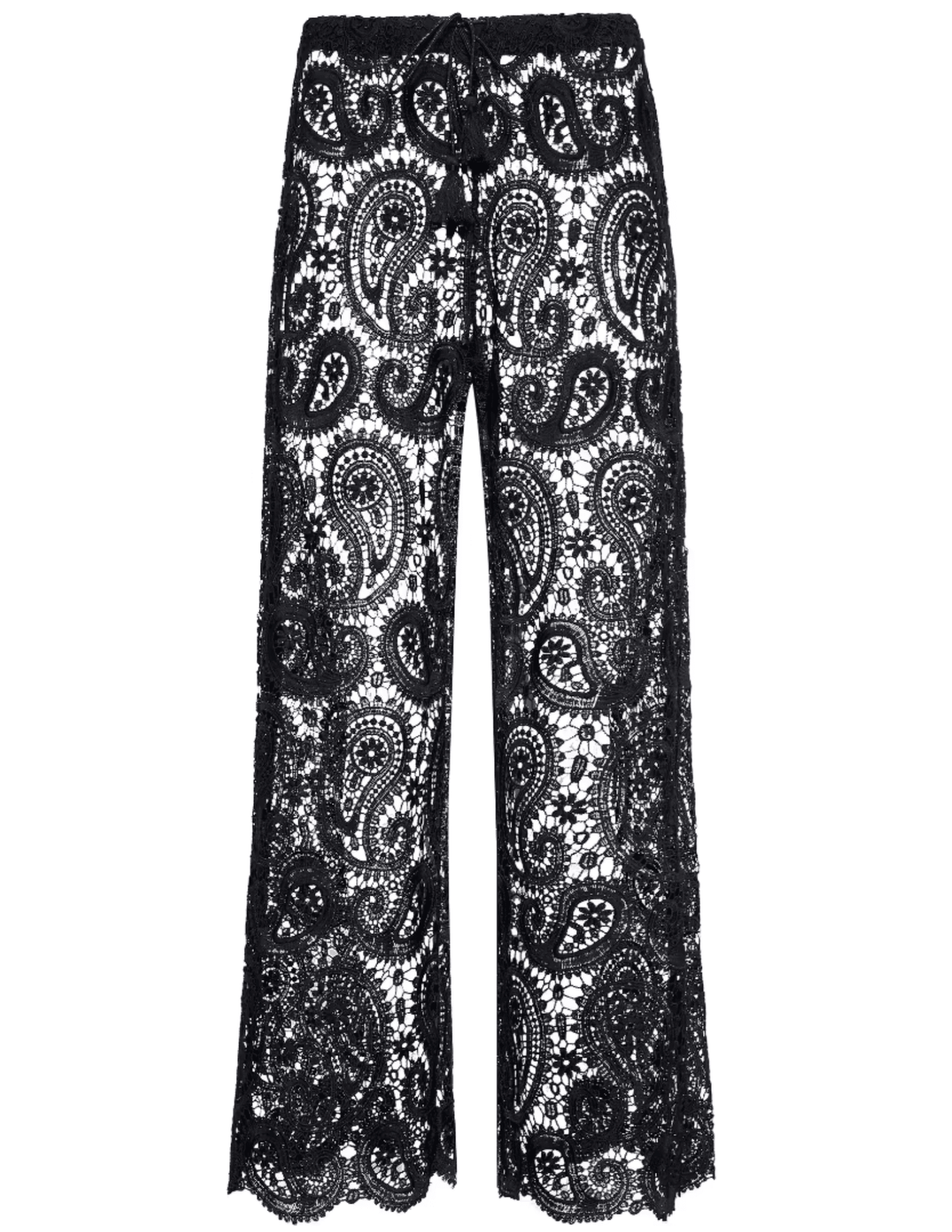 L'Agence Geraldine Crochet Cover-Up Pant in Black