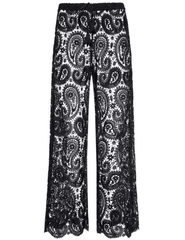 L'Agence Geraldine Crochet Cover-Up Pant in Black