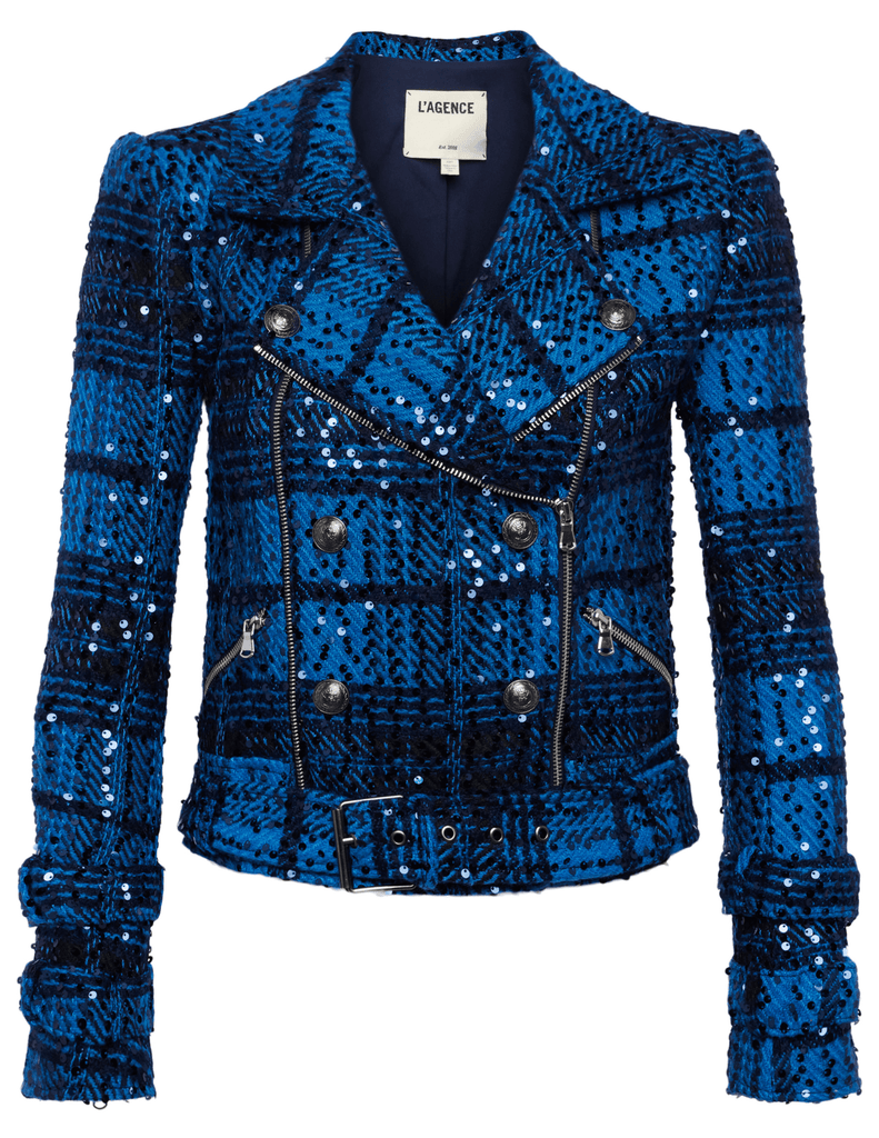 L'Agence Billie Belted Sequin Jacket