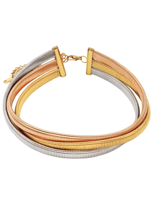 Austin Blaze Tri-color Trio Snake Collar Necklace