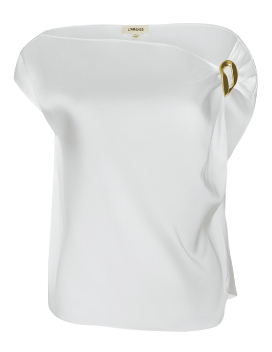 L'Agence - PRE-ORDER-L'AGENCE Driselle Scarf Top in Ivory - Buy Online