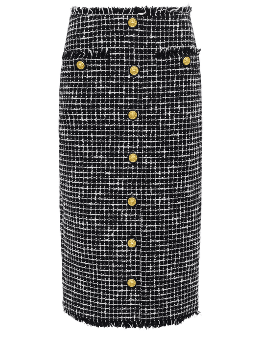 L'Agence Tai Tweed Midi Skirt